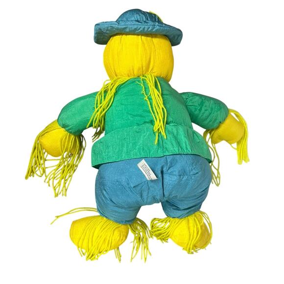 Vtg Puffy Nylon Stuffed Scarecrow Fall Halloween Decor Midwestern Home Products - Picture 5 of 7